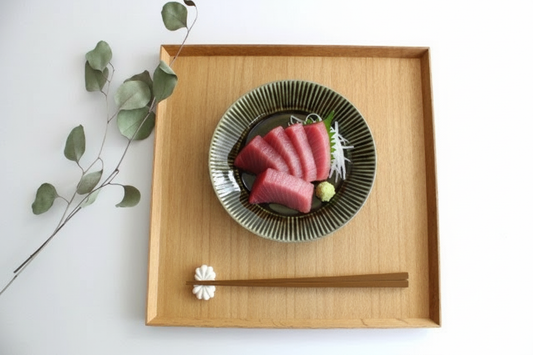 Koyo Kiln Round Deep Plate Shinogi Olive 16.5cm/6.5in | Arita Ware