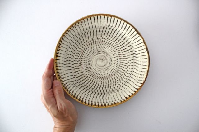 18cm/7.1in Plate Tobikanna Pottery Ontayaki