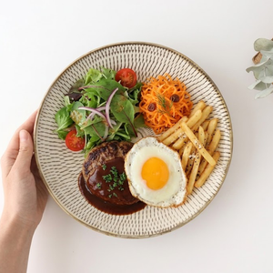 Round Plate Tobikanna 24cm/9.4in | Ontayaki