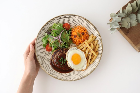 Round Plate Tobikanna 24cm/9.4in | Ontayaki