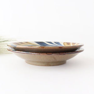 21cm/8.3in Plate Deigo Arabesque Pottery Tsuboya Ware Toshin Kiln Yachimun