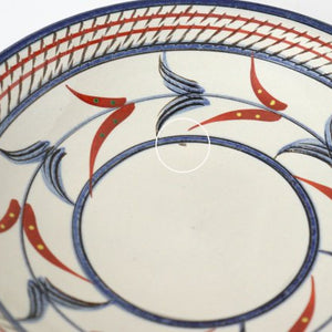 21cm/8.3in Plate Red Bougainvillea Pottery Tsuboya Ware Toshin Kiln Yachimun