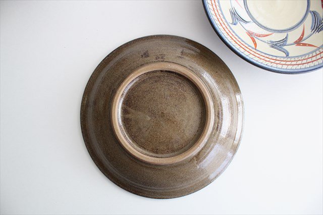21cm/8.3in Plate Red Bougainvillea Pottery Tsuboya Ware Toshin Kiln Yachimun