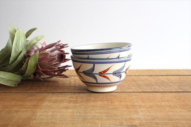 Toshin Kiln Soup Bowl Red Bougainvillea | Tsuboya Ware Yachimun