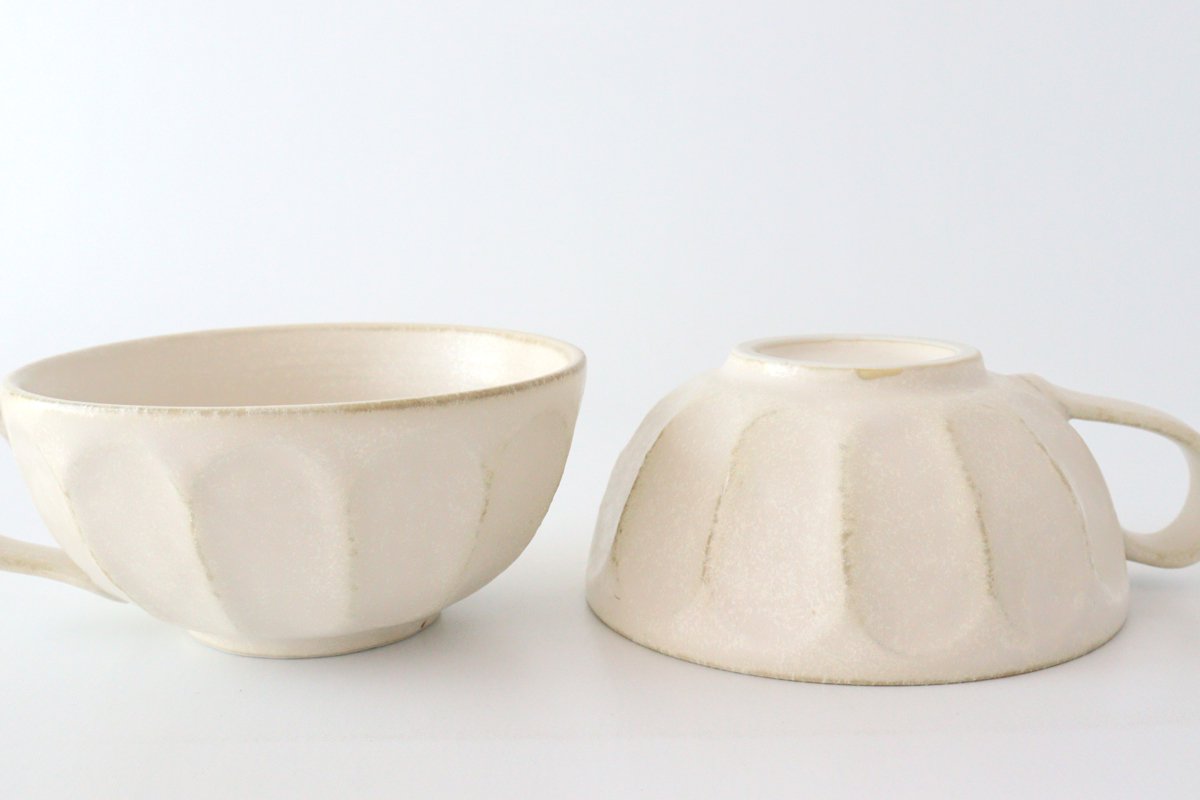 Soup cup porcelain chrysanthemum Mino ware