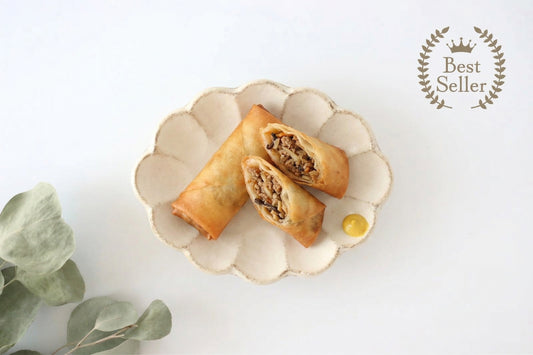 Oval Plate White Chrysanthemum | Mino Ware