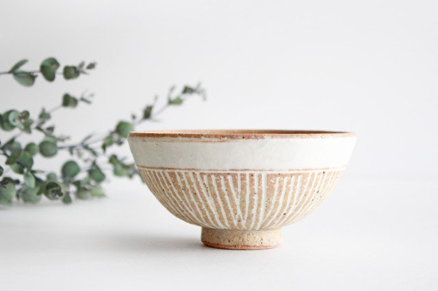 Rice bowl HARU pottery inlay Mino ware