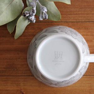 Mug Gray Porcelain Daisy Hasamiyaki