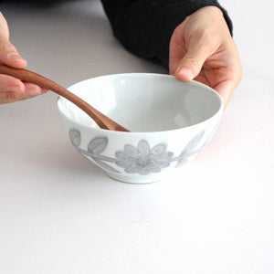 13.5cm bowl gray porcelain daisy Hasami ware
