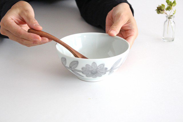 13.5cm bowl gray porcelain daisy Hasami ware