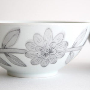 13.5cm bowl gray porcelain daisy Hasami ware