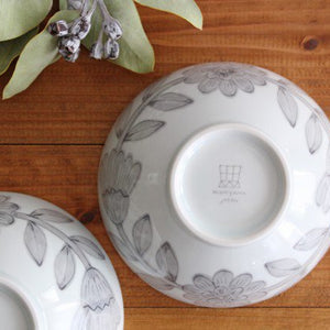 13.5cm bowl gray porcelain daisy Hasami ware