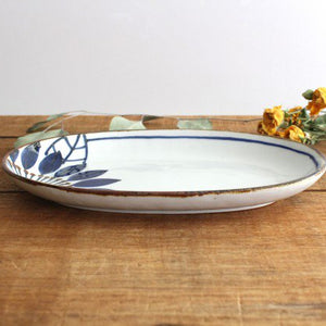 Oval plate Blume porcelain Hasami ware