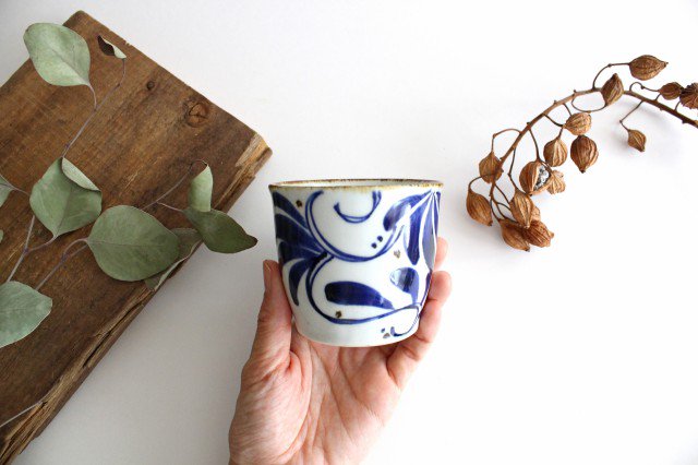 Soba Choko Blue Arabesque | Free Cup Hasami Ware