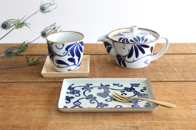 Soba Choko Blue Arabesque | Free Cup Hasami Ware