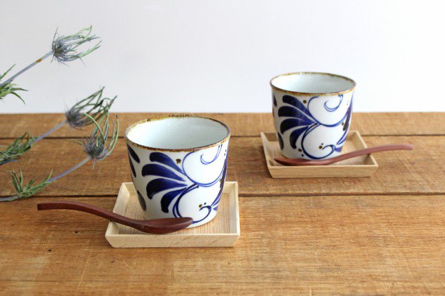 Soba Choko Blue Arabesque | Free Cup Hasami Ware