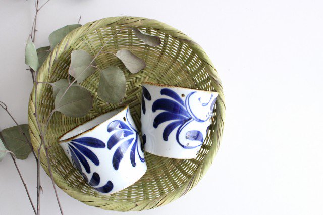 Soba Choko Blue Arabesque | Free Cup Hasami Ware