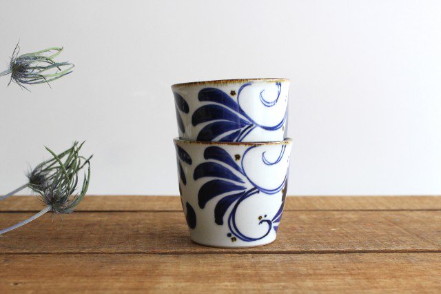 Soba Choko Blue Arabesque | Free Cup Hasami Ware