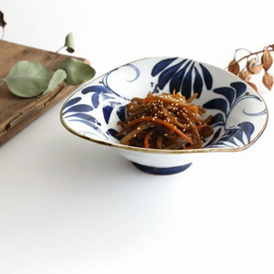 Deformed Bowl Blue Arabesque M | Serving Bowl Hasami Ware