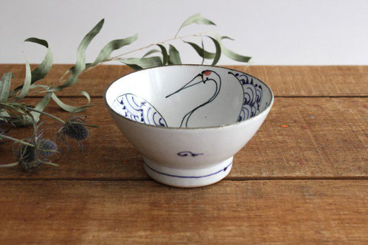 kotohogi Kurawanka Rice Bowl Crane | Hasami Ware