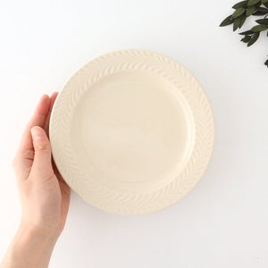 17.5cm plate ivory pottery rosemary Hasami ware
