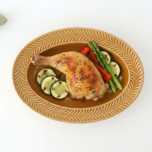 Oval Plate Rosemary Amber | Hasami Ware