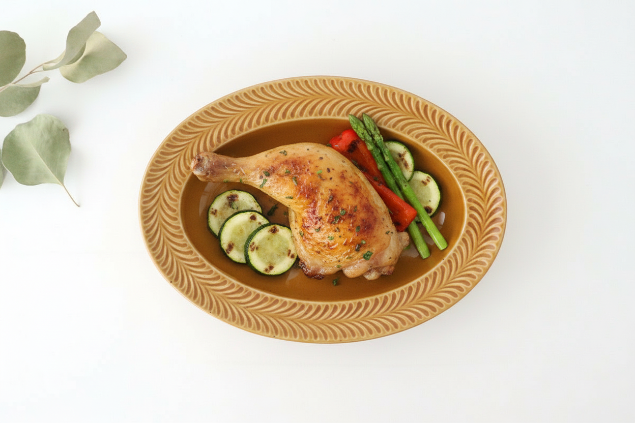 Oval Plate Rosemary Amber | Hasami Ware