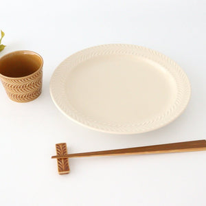 24cm plate ivory pottery rosemary Hasami ware