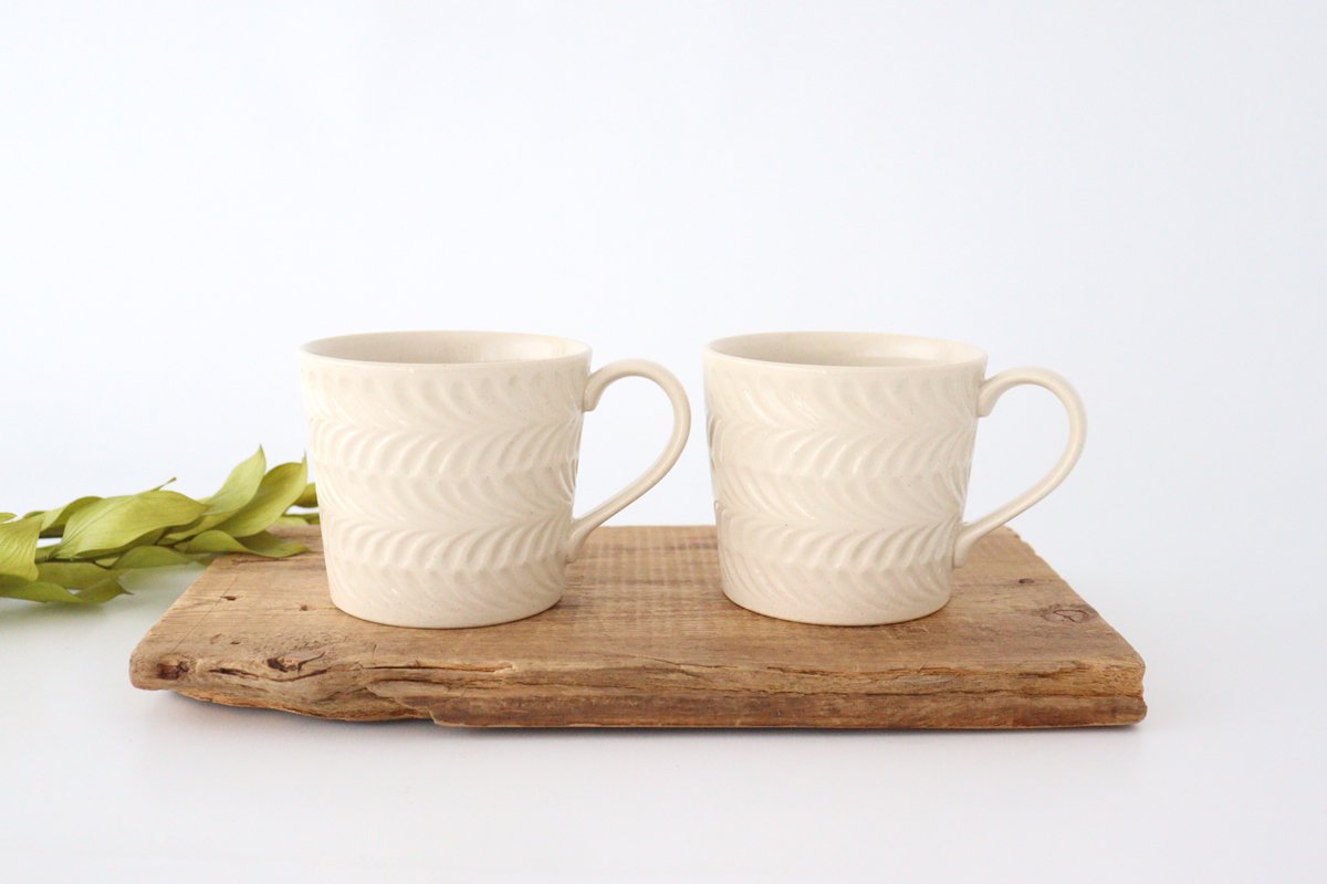 Mug ivory pottery rosemary Hasami ware