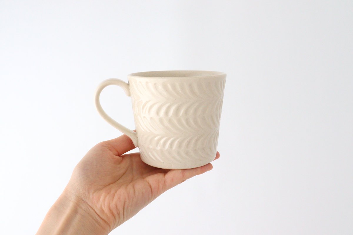 Mug ivory pottery rosemary Hasami ware