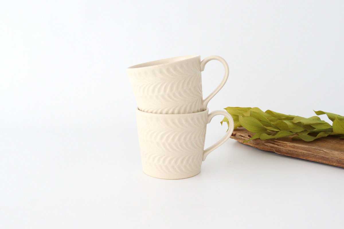 Mug ivory pottery rosemary Hasami ware