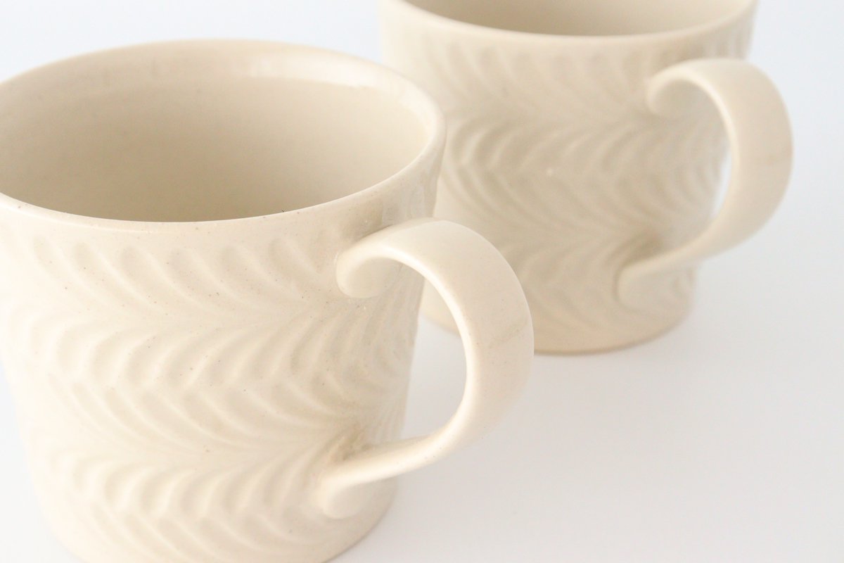 Mug ivory pottery rosemary Hasami ware