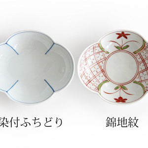 Minori quince bowl, dyed border, porcelain, Koyo kiln, Arita ware