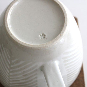 ORIME Japanese Teapot Herringbone White Large | Kyusu Hasami Ware