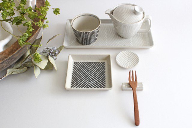 ORIME Square Plate Herringbone Brown | Hasami Ware