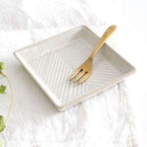 ORIME Square Plate Herringbone White | Hasami Ware