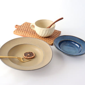 Pasta plate brown porcelain ORLO Mino ware