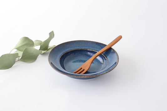 Salad Bowl Indigo Blue Porcelain ORLO Mino Ware