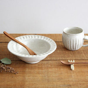 Round Deep Bowl White Shinogi | Serving Bowl Mino Ware