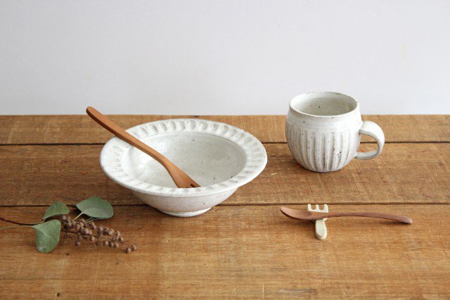 Round Deep Bowl White Shinogi | Serving Bowl Mino Ware