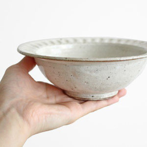 Round Deep Bowl White Shinogi | Serving Bowl Mino Ware