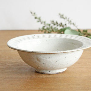 Round Deep Bowl White Shinogi | Serving Bowl Mino Ware