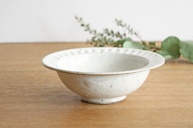 Round Deep Bowl White Shinogi | Serving Bowl Mino Ware