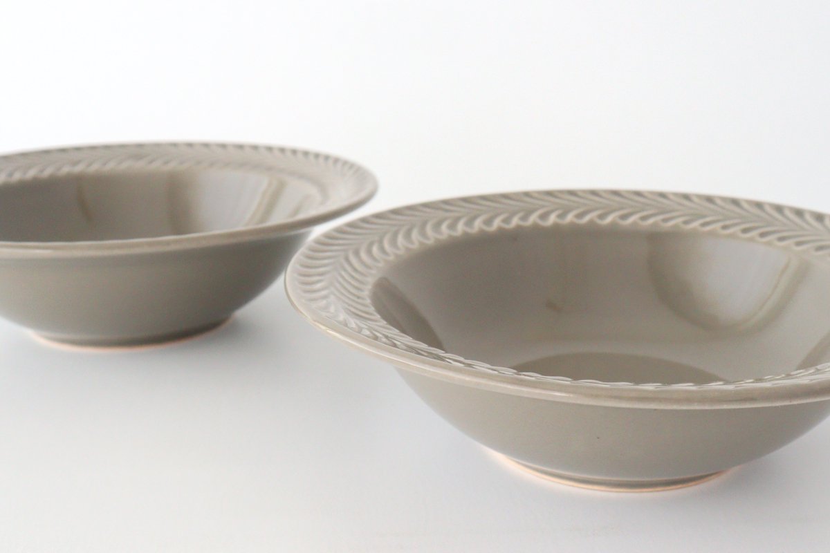 Bowl gray pottery rosemary Hasami ware