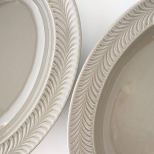Oval plate gray pottery rosemary Hasami ware