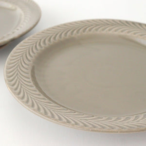 17.5cm plate gray pottery rosemary Hasami ware