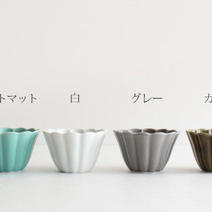 10cm bowl gray porcelain Kikuwari Hasami ware
