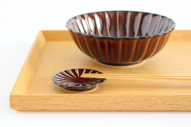 Giyaman Chopstick Rest Brown | Hashioki Mino Ware