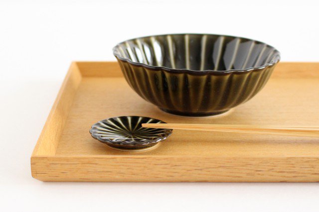 Chopstick rest Rikyu (green) Porcelain Giyaman Mino ware