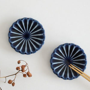 Chopstick rest Eggplant navy (blue) Porcelain Giyaman Mino ware